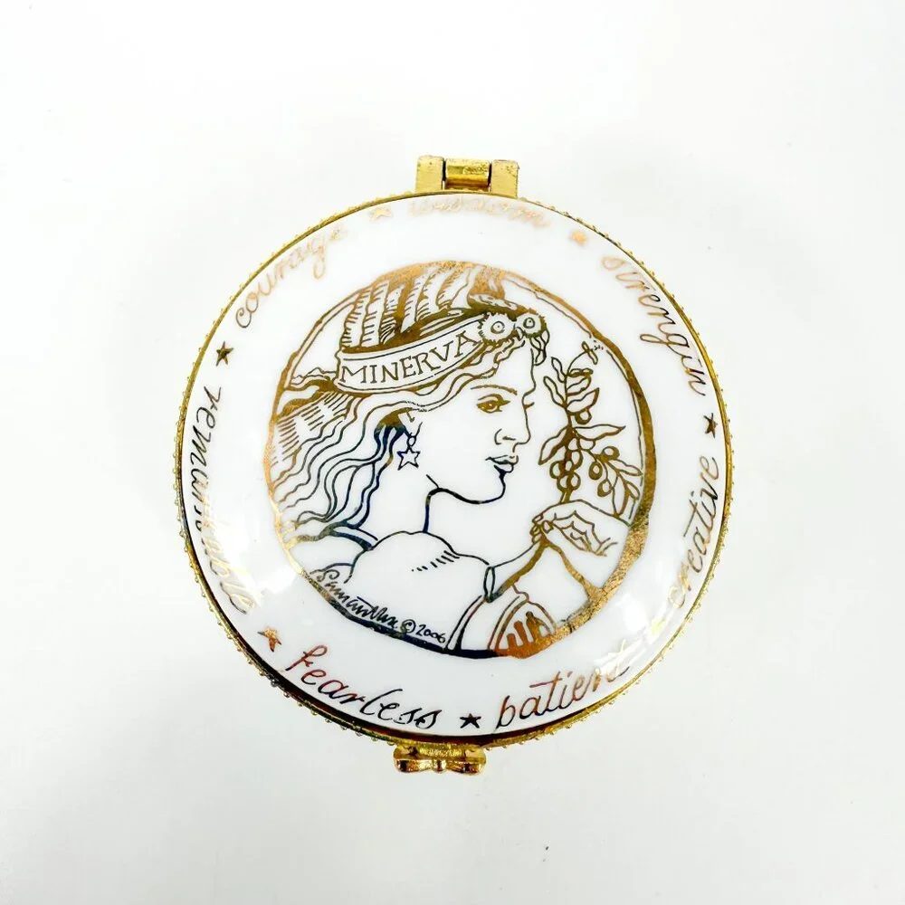 Hand- Painted 2009 Maria Shriver First 1st Lady California Trinket Box Minerva